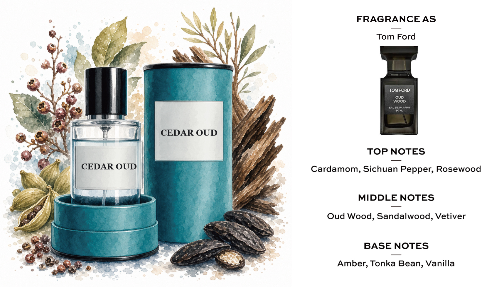 Dear Body Cedar Oud Eau de Parfum for Men 1.7 fl oz — detail 1